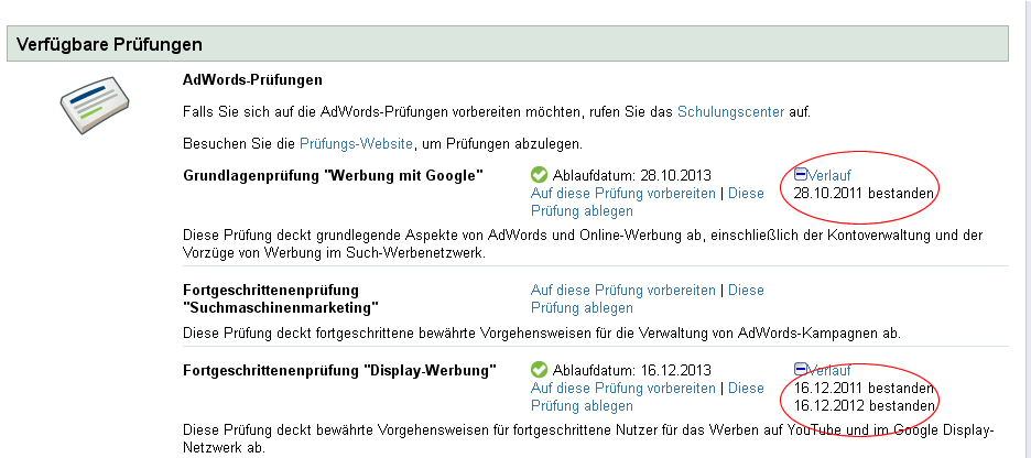 Verfall der Google AdWords Zertifizierung